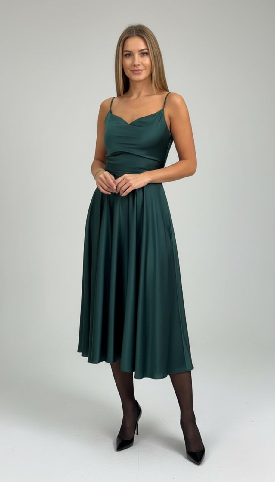 Midi garuma satīna kleita.